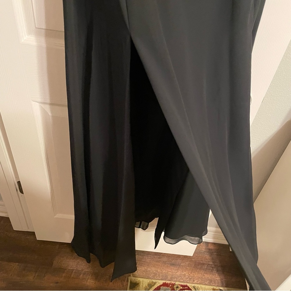 NWT Azazie Candice Black Bridesmaids Dress with Slits - Size 14 - Picture 9 of 13